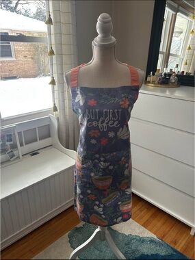 “But First Coffee” Floral Apron